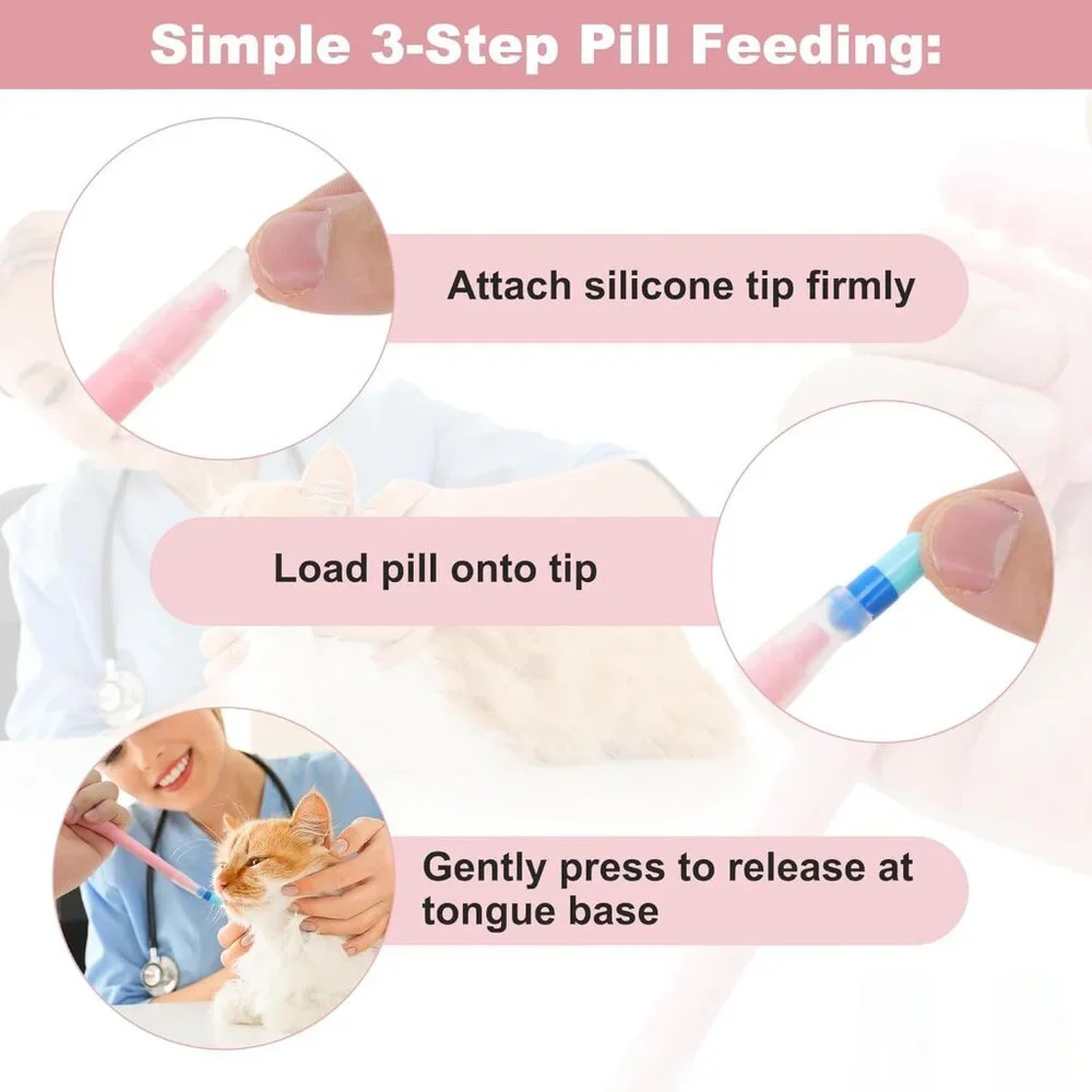 Cat Pill Shooter, Safe & Easy Pill Popper with 2 Premium Soft Silicone Tips